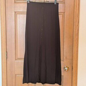 Long black handmade skirt - KK Intl brand made in Peru size S